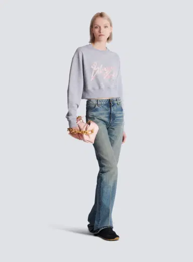 Balmain Cropped printed cotton sweatshirt | Thumbnail 2
