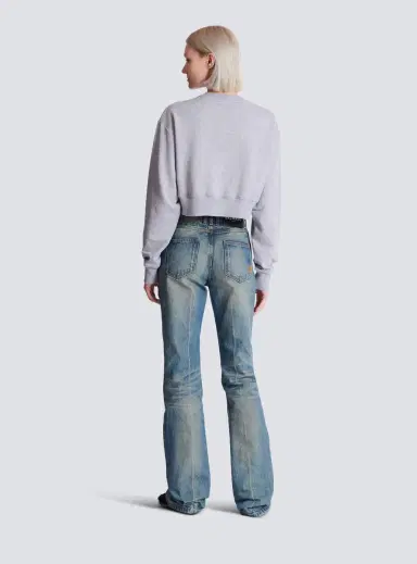 Balmain Cropped printed cotton sweatshirt | Thumbnail 4