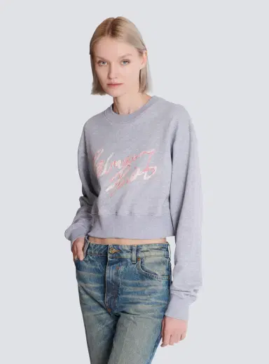Balmain Cropped printed cotton sweatshirt | Thumbnail 5