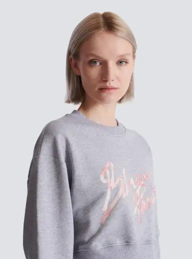 Balmain Cropped printed cotton sweatshirt | Thumbnail 6