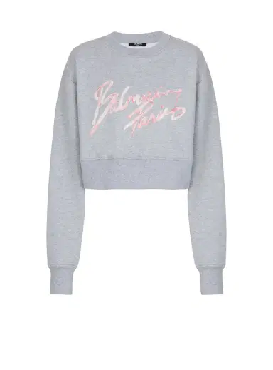 Balmain Cropped printed cotton sweatshirt | Thumbnail 1