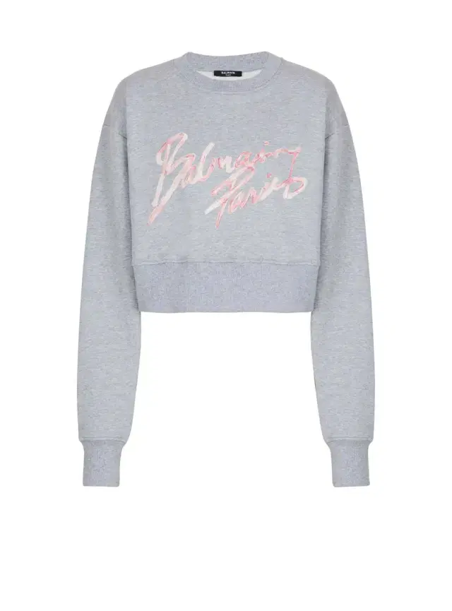 Balmain Cropped printed cotton sweatshirt