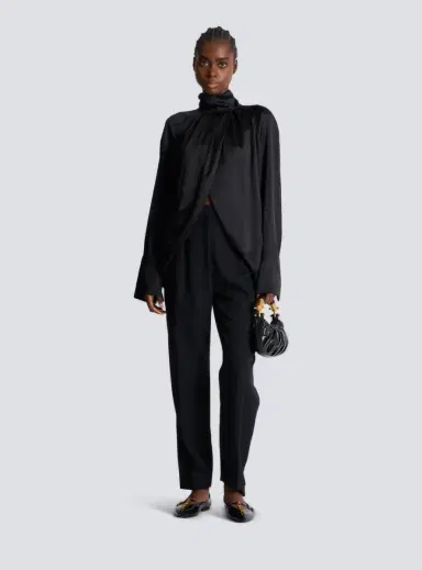 Balmain Draped silk blouse | Thumbnail 2