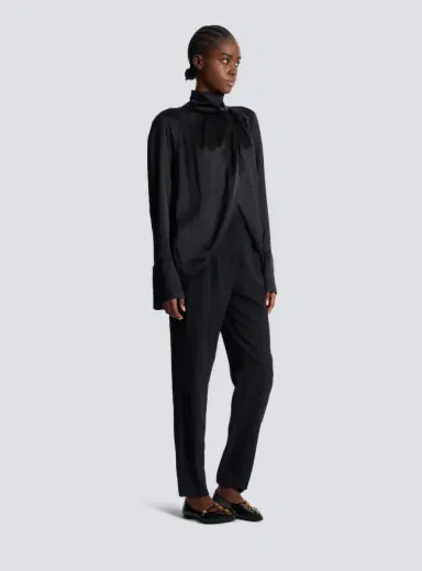 Balmain Draped silk blouse | Thumbnail 3