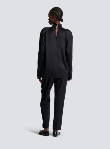 Balmain Draped silk blouse | Thumbnail 4