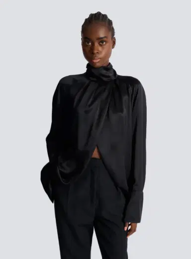 Balmain Draped silk blouse | Thumbnail 5