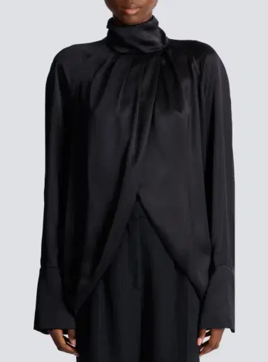 Balmain Draped silk blouse | Thumbnail 7