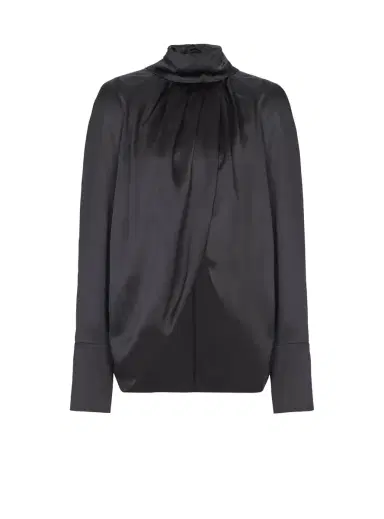 Balmain Draped silk blouse | Thumbnail 1