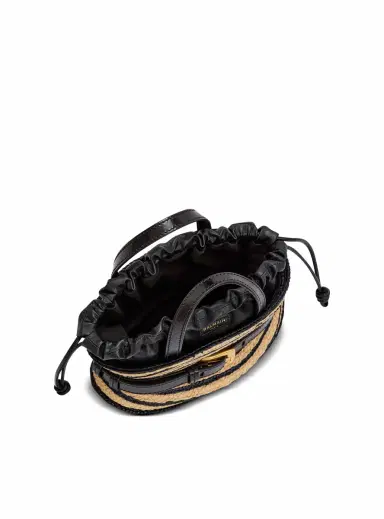 Balmain Mini Shuffle bag in smooth leather and raffia | Thumbnail 7 Balmain Mini Shuffle bag in smooth leather and raffia | Thumbnail 7
