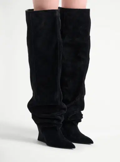Balmain Suede leather Wedge thigh-high boots | Thumbnail 2 Balmain Suede leather Wedge thigh-high boots | Thumbnail 2