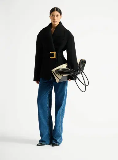Balmain Large Tote in smooth leather and canvas | Thumbnail 2 Balmain Large Tote in smooth leather and canvas | Thumbnail 2