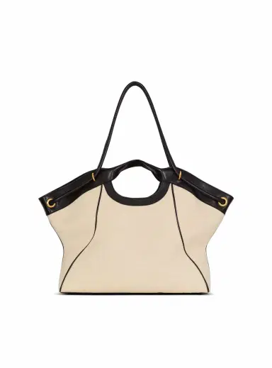 Balmain Large Tote in smooth leather and canvas | Thumbnail 4 Balmain Large Tote in smooth leather and canvas | Thumbnail 4