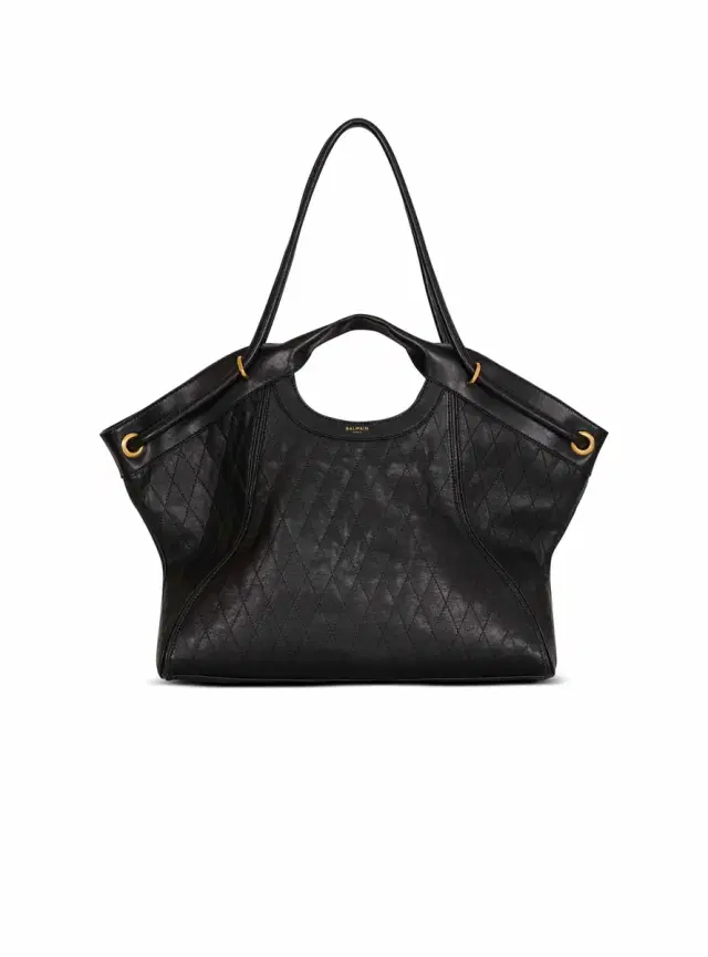 Large Tote in topstitched leather