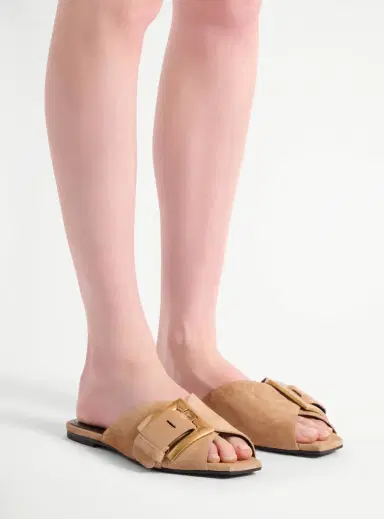 Balmain Flat suede leather Anthem mules | Thumbnail 2 Balmain Flat suede leather Anthem mules | Thumbnail 2