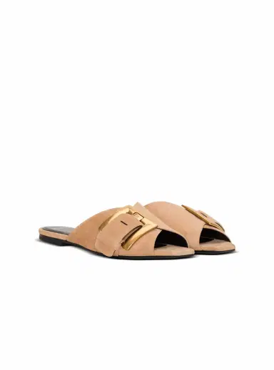 Balmain Flat suede leather Anthem mules | Thumbnail 3 Balmain Flat suede leather Anthem mules | Thumbnail 3