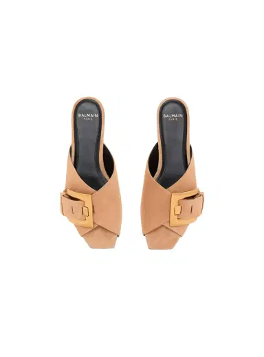 Balmain Flat suede leather Anthem mules | Thumbnail 6 Balmain Flat suede leather Anthem mules | Thumbnail 6