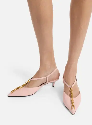 Balmain Sync chain kitten slingbacks in leather | Thumbnail 2 Balmain Sync chain kitten slingbacks in leather | Thumbnail 2