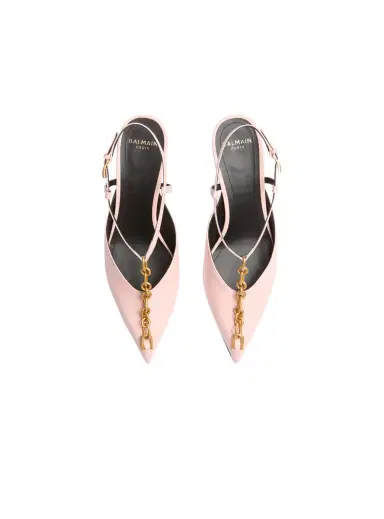 Balmain Sync chain kitten slingbacks in leather | Thumbnail 6 Balmain Sync chain kitten slingbacks in leather | Thumbnail 6
