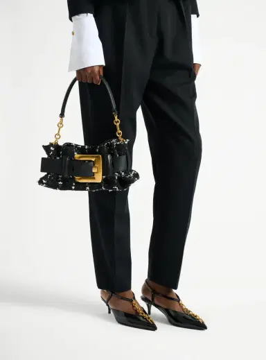 Balmain Mini Anthem bag in smooth leather and tweed | Thumbnail 2 Balmain Mini Anthem bag in smooth leather and tweed | Thumbnail 2