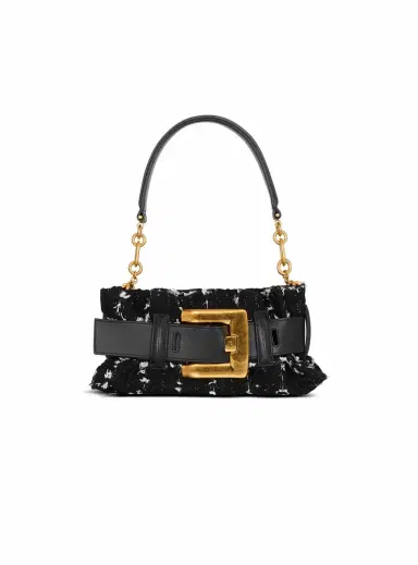 Balmain Mini Anthem bag in smooth leather and tweed | Thumbnail 1 Balmain Mini Anthem bag in smooth leather and tweed | Thumbnail 1