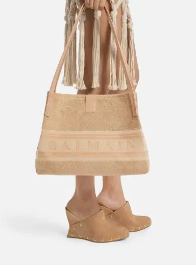 Balmain Small Release tote bag in cotton bouclé | Thumbnail 2 Balmain Small Release tote bag in cotton bouclé | Thumbnail 2