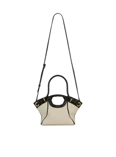 Balmain Small Tote in smooth leather and canvas | Thumbnail 7 Balmain Small Tote in smooth leather and canvas | Thumbnail 7