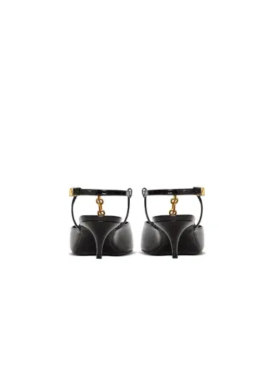 Balmain Sync chain kitten slingbacks in patent leather | Thumbnail 4
