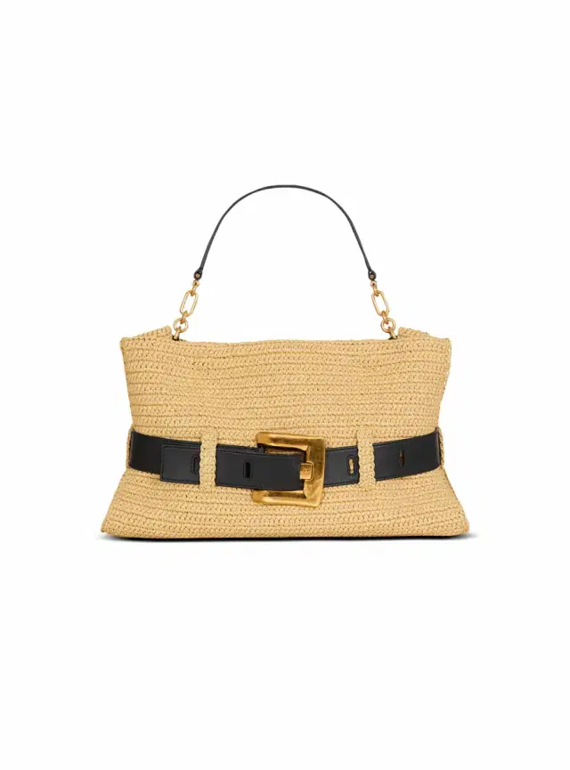 Medium Anthem bag in smooth leather and crochet