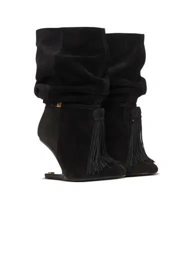 Balmain No Wedge suede leather ankle boots with tassel | Thumbnail 3