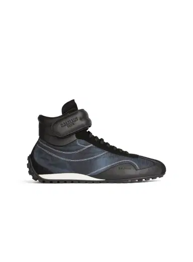 Balmain Racing Mid-Top sneakers in nylon and leather | Thumbnail 1 Balmain Racing Mid-Top sneakers in nylon and leather | Thumbnail 1