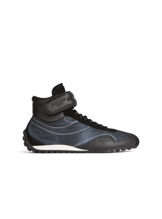 Balmain Racing Mid-Top sneakers in nylon and leather