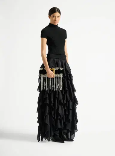 Balmain Anthem clutch in embroidered velvet | Thumbnail 2