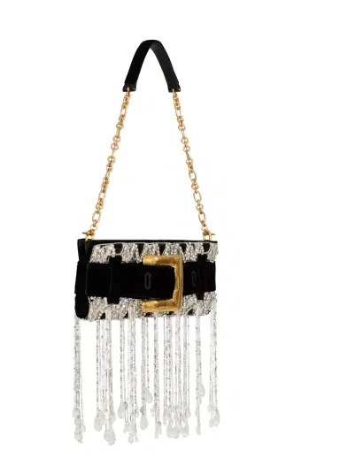 Balmain Anthem clutch in embroidered velvet | Thumbnail 3