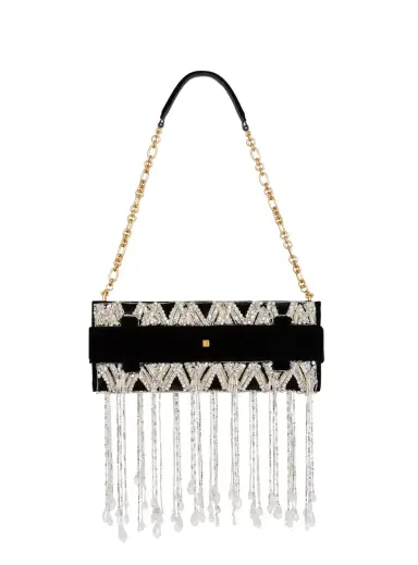 Balmain Anthem clutch in embroidered velvet | Thumbnail 4