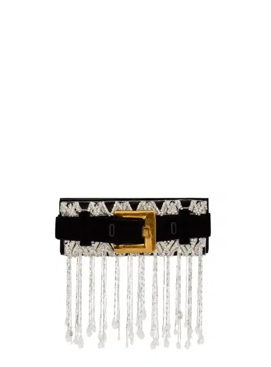 Balmain Anthem clutch in embroidered velvet | Thumbnail 8