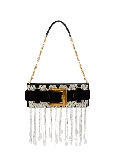 Balmain Anthem clutch in embroidered velvet | Thumbnail 1
