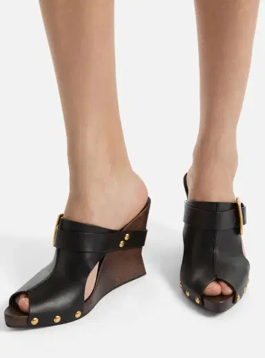 Balmain Anthem Wedge smooth leather mules | Thumbnail 2 Balmain Anthem Wedge smooth leather mules | Thumbnail 2