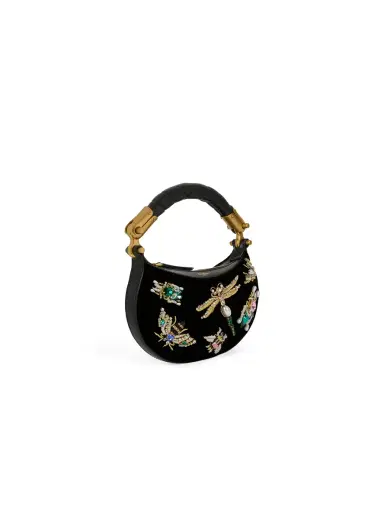 Balmain Mini Ebene Insect bag in embroidered velvet | Thumbnail 3
