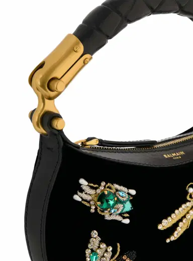 Balmain Mini Ebene Insect bag in embroidered velvet | Thumbnail 5