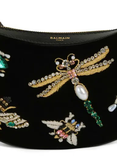 Balmain Mini Ebene Insect bag in embroidered velvet | Thumbnail 6
