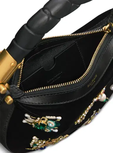Balmain Mini Ebene Insect bag in embroidered velvet | Thumbnail 7
