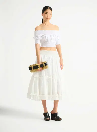 Balmain Anthem clutch bag in smooth leather and crochet | Thumbnail 2