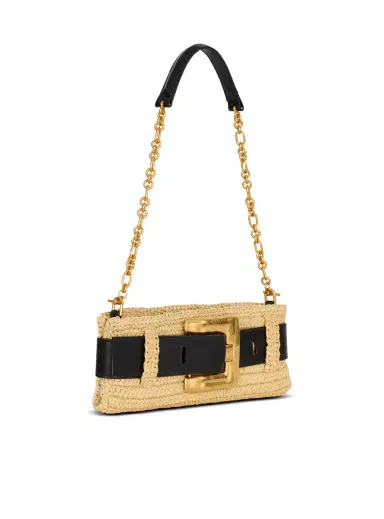 Balmain Anthem clutch bag in smooth leather and crochet | Thumbnail 3