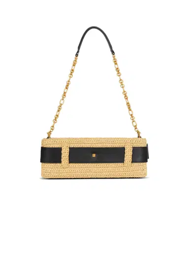 Balmain Anthem clutch bag in smooth leather and crochet | Thumbnail 4
