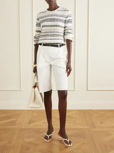 James Perse Striped Knitted Cotton-blend Sweater | Thumbnail 2 James Perse Striped Knitted Cotton-blend Sweater | Thumbnail 2