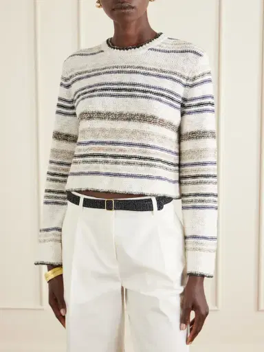 James Perse Striped Knitted Cotton-blend Sweater | Thumbnail 3 James Perse Striped Knitted Cotton-blend Sweater | Thumbnail 3