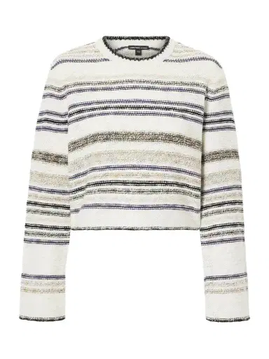 James Perse Striped Knitted Cotton-blend Sweater | Thumbnail 1 James Perse Striped Knitted Cotton-blend Sweater | Thumbnail 1