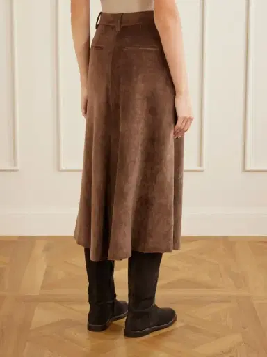 Brunello Cucinelli Embellished Corduroy Midi Skirt | Thumbnail 4