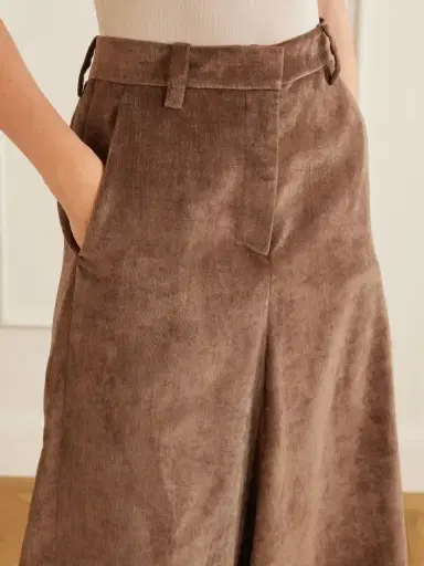 Brunello Cucinelli Embellished Corduroy Midi Skirt | Thumbnail 5