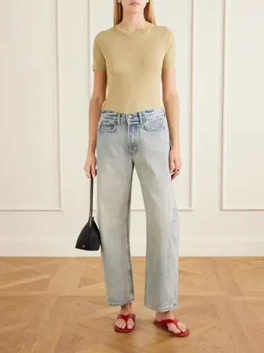 B SIDES Vivien Ribbed Cotton-blend T-shirt | Thumbnail 2 B SIDES Vivien Ribbed Cotton-blend T-shirt | Thumbnail 2